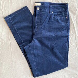 UNWORN Talbots Sz. 16 Curvy Fit Navy Dark Blue Velveteen Pants Stretch